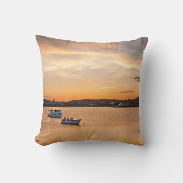 Almofada fotografia de pequenas embarcações (Frente)