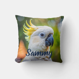 Almofada Fotografia Mínima de Pássaros com Script Elegante