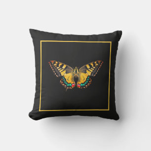 Almofada Fotografia moderna e fina borboleta amarela preta