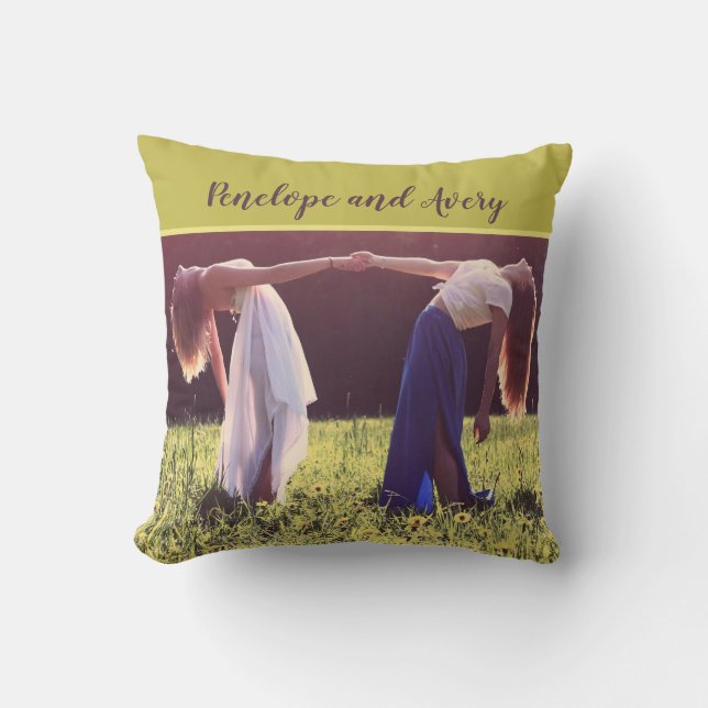 Almofada Fotografias Personalizadas dos Melhores Amigos par (Frente)