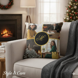 Almofada Four Photo Personalized Monogram Custom
