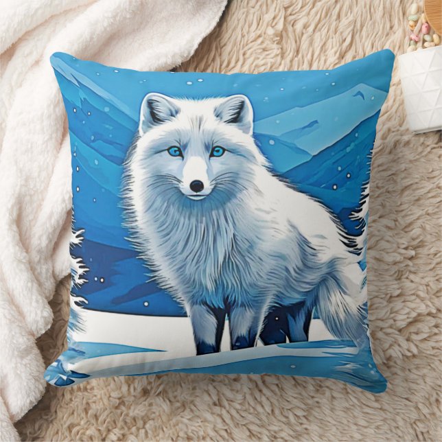 Almofada Fox Art de inverno (Cobertor)