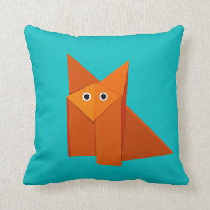 Almofada Fox bonito brilhante de Origami