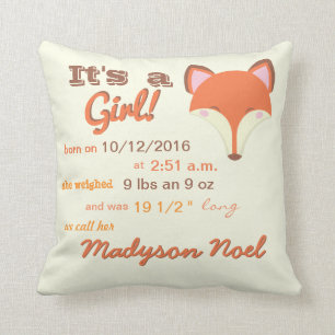 Almofada Fox de Kawaii - É uma menina!