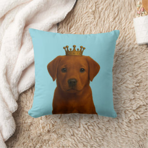 Almofada Fox Red Labrador Puppy em Dourada Coroa