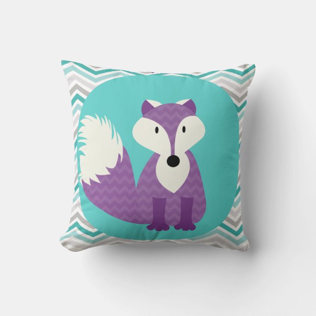 Almofada Fox roxo no travesseiro decorativo do Aqua (Frente)