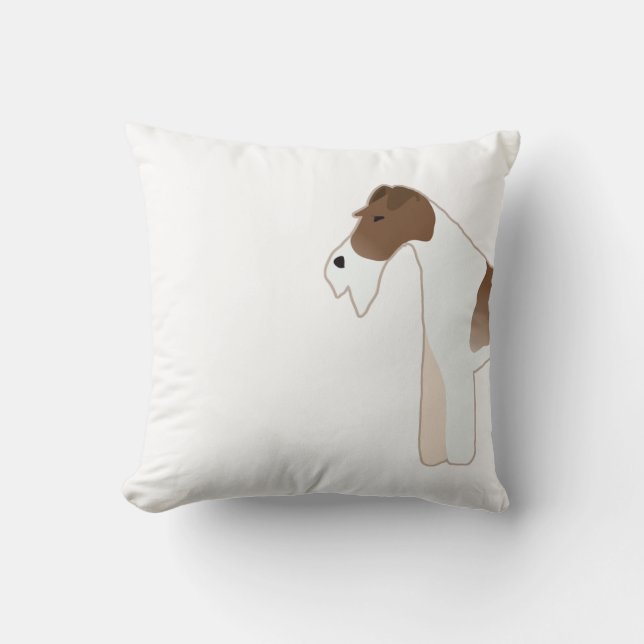 Almofada Fox Terrier Dog Brey Illustration Silhouette (Frente)