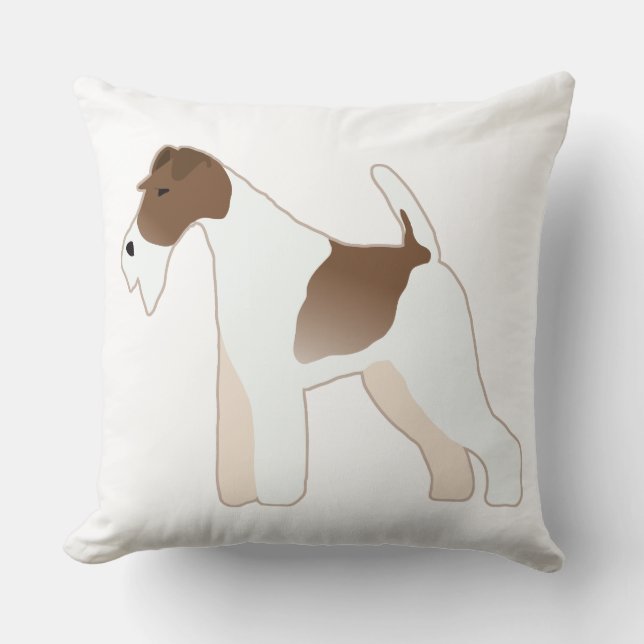 Almofada Fox Terrier Dog Brey Illustration Silhouette (Frente)