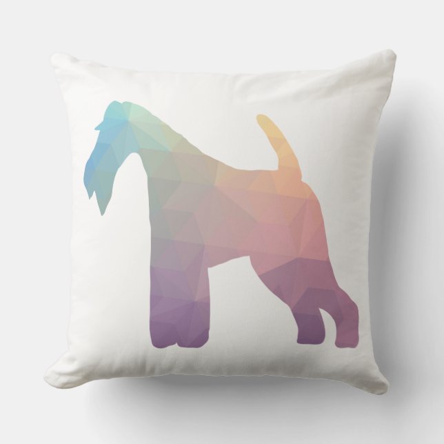 Almofada Fox Terrier Geométrico Padrão Silhouette (Frente)