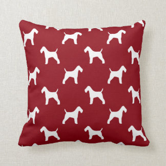 Almofada Fox Terrier Silhouettes Padrão Vermelho