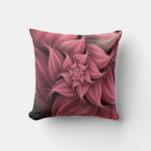 Almofada Fractal de Flor Rosa Fantástico