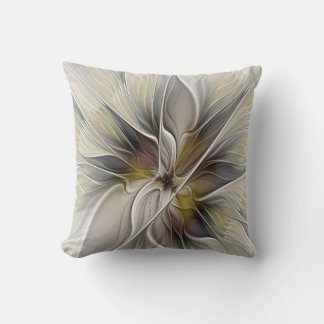 Almofada Fractal Floral, Flor Fantasia com Cores da Terra