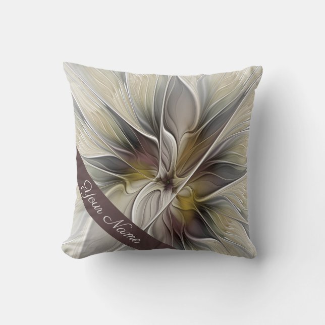 Almofada Fractal Floral, Nome Fantasia Flores Cores da Terr (Frente)