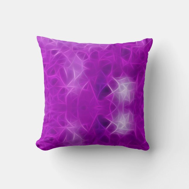 Almofada fractal lilás púrpura (Frente)