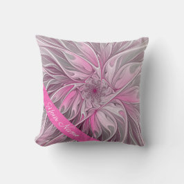 Almofada Fractal Pink Flower Dream, floral Fantasy Art Name