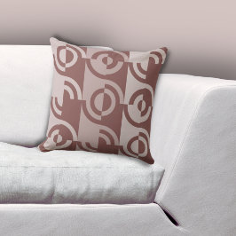 Almofada Fragmentos Circulares Geométricos Diversos Castanh