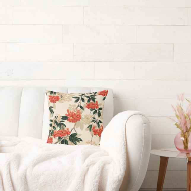Almofada Framboesas, vermelhas e brancas, design (Sofá)