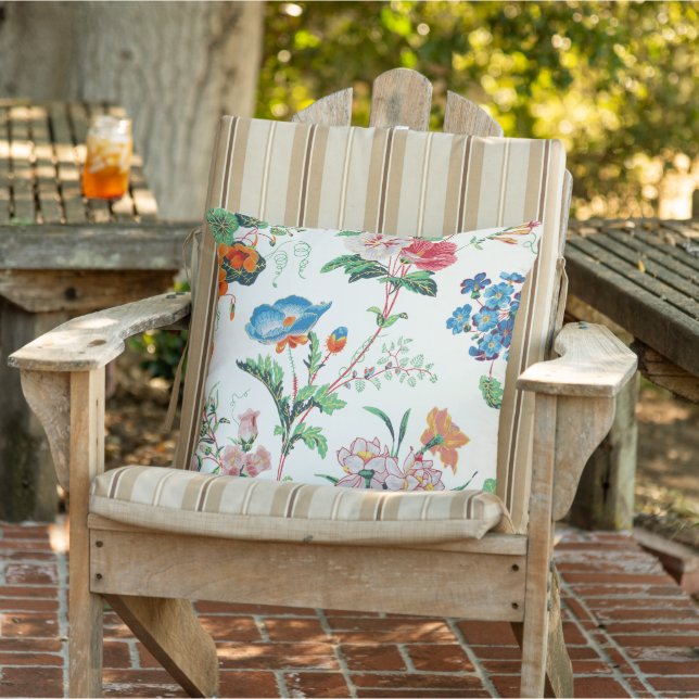 Almofada France 1830 Floral Antique Wallpaper (Cadeira)