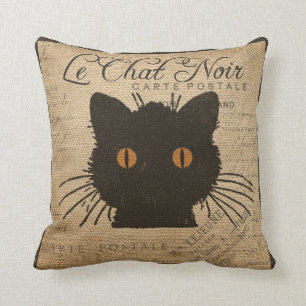 Almofada Francês de Serapilheira Le Conversa Noir o gato