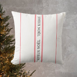 Almofada Francês Joyeux Noël Red Stripe Natal