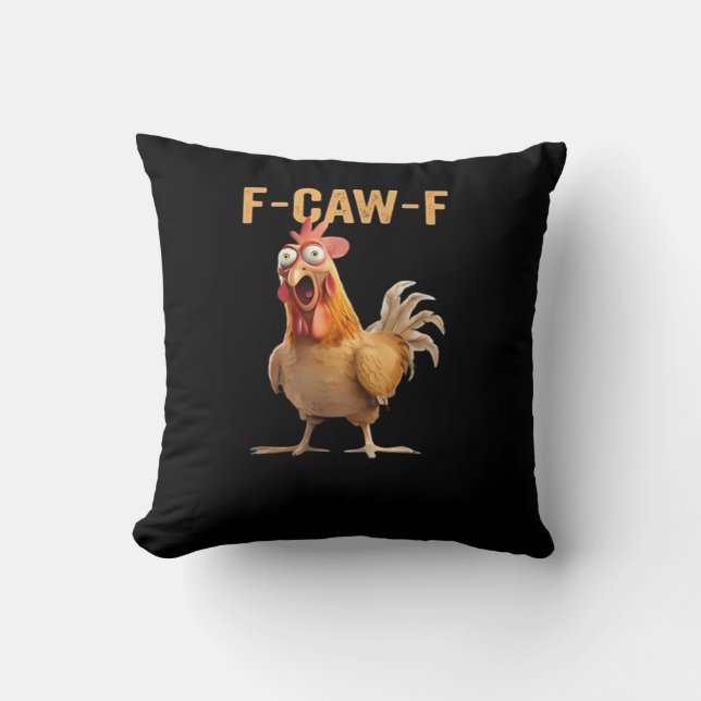 Almofada Frango F-Caw-F engraçado Frango F-Caw-F engraçado  (Frente)