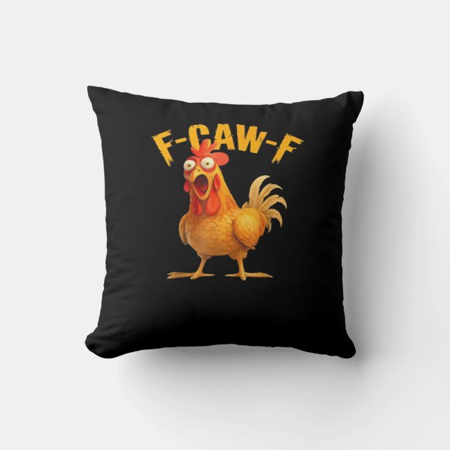 Almofada Frango F-Caw-F Engraçado Frango F-Caw-F Engraçado  (Frente)