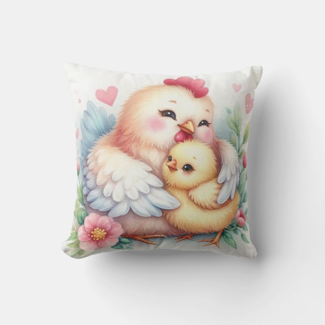 Almofada Frango Mãe e Bebê (Frente)