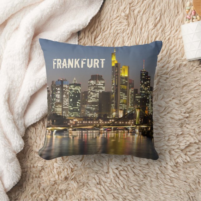 Almofada Frankfurt Skyline Alemanha Presente Vintage Souven (Cobertor)