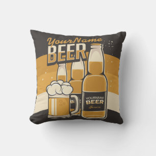 Almofada Frasco de Cerveja Personalizado Bar Repetitivo