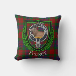 Almofada Fraser Scottish Clan Tartan & Crest