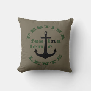 Almofada frases festina lente, latin