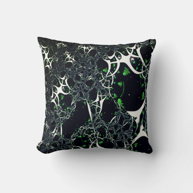 Almofada Fratural branco imperfeito no espaço negro, tricot (Frente)