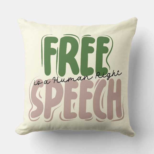 Almofada Free Speech Is a Human Right (Frente)