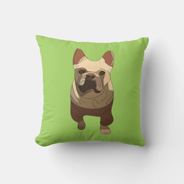 Almofada French Bulldog, Lime Green (Frente)