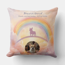 Almofada French Bulldog Rainbow Bridge Memorial Throw