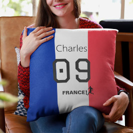 Almofada French Flag Soccer Fan Personalized Team Support 