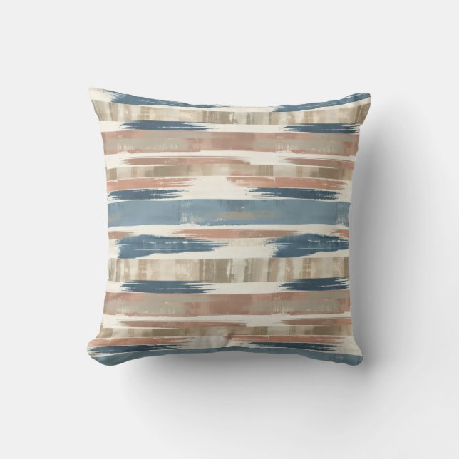 Almofada French Retro Brush Stripe Throw Pillow (Frente)