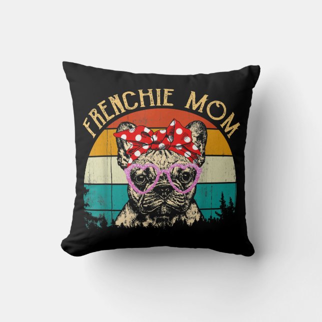 Almofada Frenchie Mãe Dom Vintage Estilo Retro Francês (Frente)