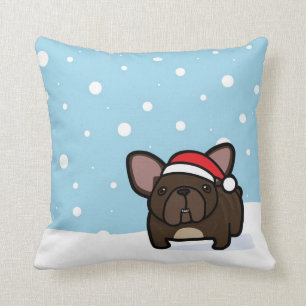Almofada Frenchie rajado nevado