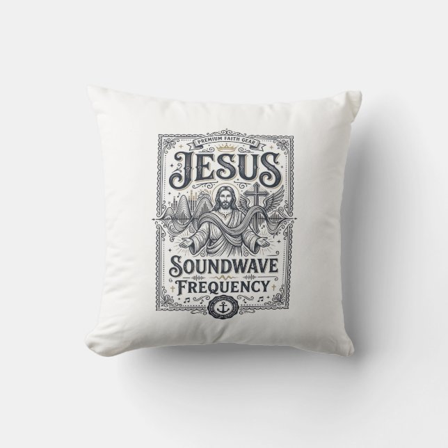Almofada Frequência da Onda Sonora de Jesus Frequência da O (Frente)