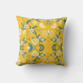 Almofada Fresh Lemon Floral Botanical Pattern 