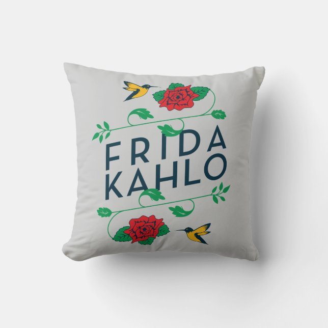 Almofada Frida Kahlo | Tipografia Floral (Frente)
