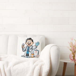 Almofada Friendly Doctor Mascot Medical Cartoon Design