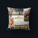 Almofada Frohe Weihnachten German Christmas 4 Photo Collage<br><div class="desc">A melhor maneira de espalhar a alegria de Natal é cantar alto para todos ouvirem! Este Cartão de Colagem de Fotos da Família Festiva Alemã "Frohe Weihnachten", de Natal, apresenta lindas fontes alegres e as suas fotografias favoritas da Sessão de Fotos da Família de Natal. Este Cartões de foto de...</div>