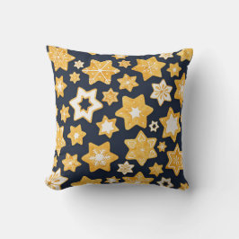 Almofada Frota de Cookies de Natal com fundo de Cinza Azul