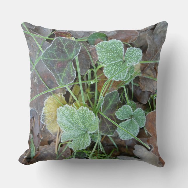 Almofada Frozen Leaves Pattern Throw Pillow (Frente)