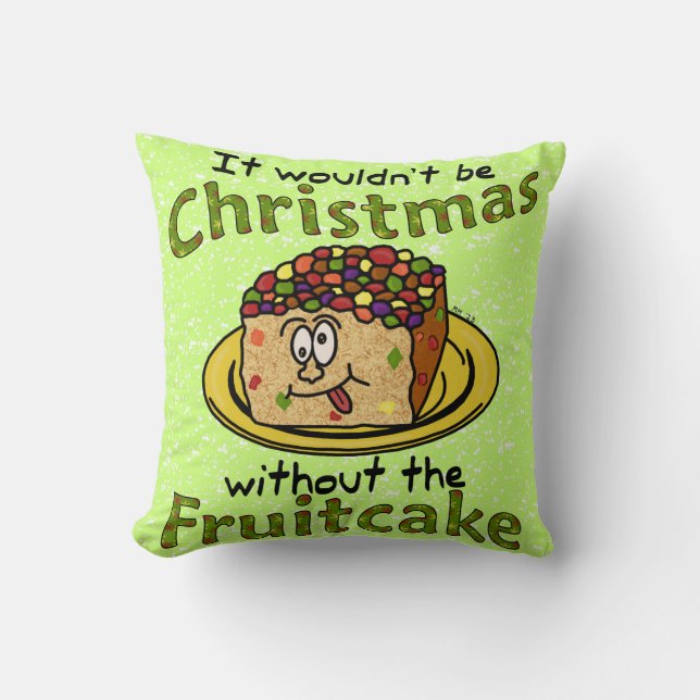 Almofada Fruitcake engraçado dos desenhos animados do Natal (Frente)