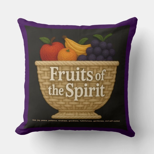 Almofada Fruits of the Spirit Yarn Look Pillow (Frente)