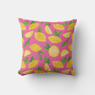 Almofada Fruta cor-de-rosa com limão