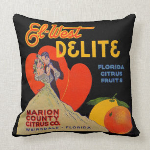 Almofada Fruta de Citros El-West Delite, Flórida, década